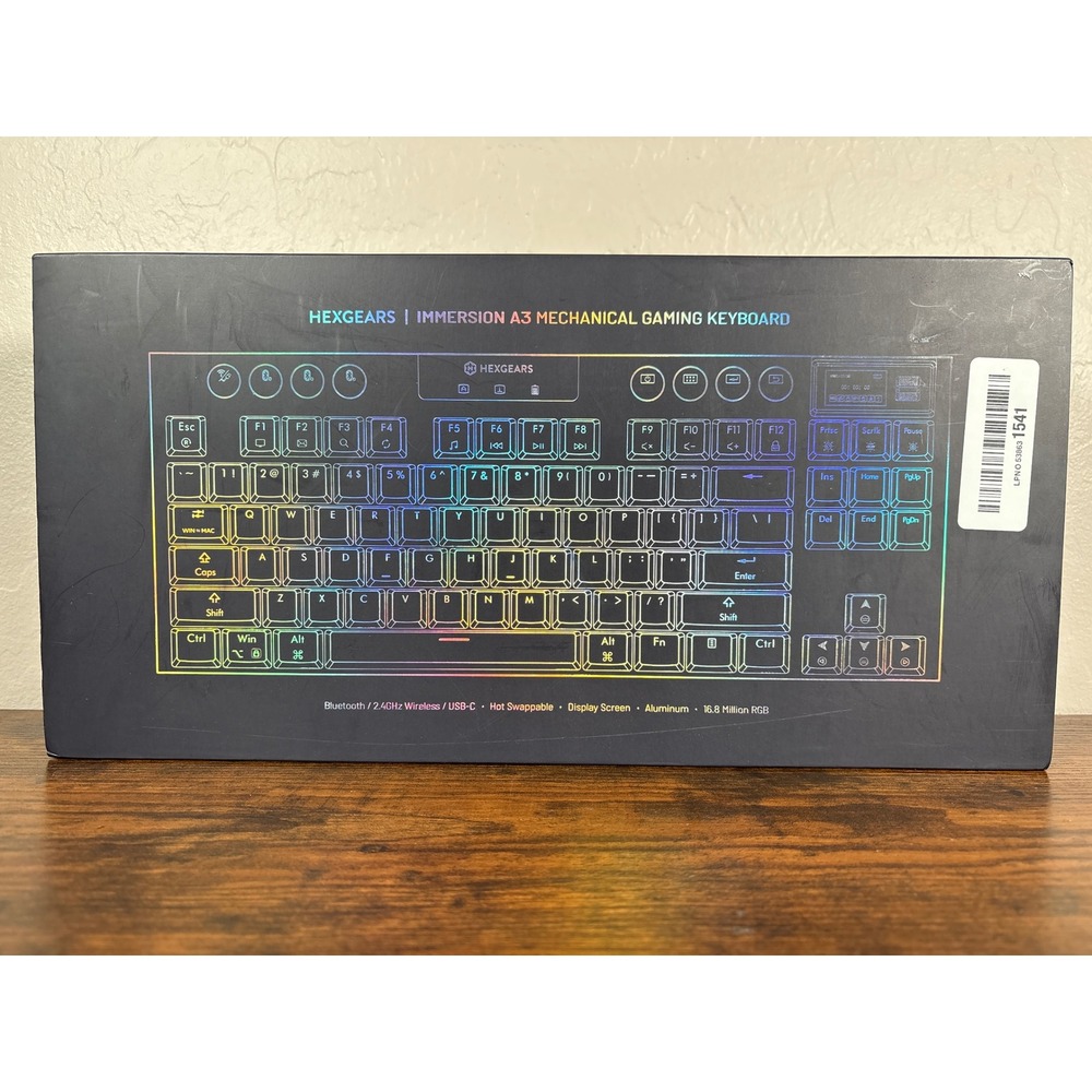 Hexgears Immersion A3 Mechanical Gaming Keyboard Wireless RGB Kailh Clicky Black